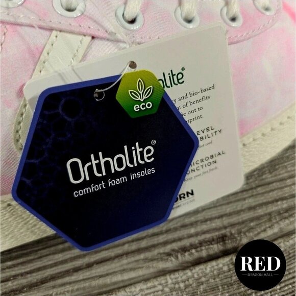 Tretorn Lace up Sneaker Mules Easy Nylite Canvas Pink White Dye - Women's Size 9 - Picture 12 of 15